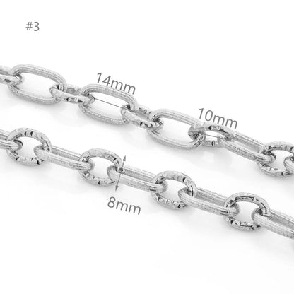 E235 Trunk Gold Silver Chain Waterproof Stainless Steel Chains Paper Clip Chains for Jewelry Custom Diy