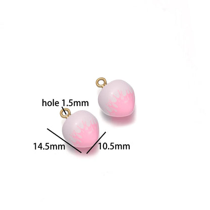 Fruit Series Charm Stainless Steel 18k Gold Plated Oil Drop Strawberries Pineapples Pumpkins Pendant for Jewelry Necklace Making