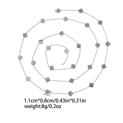 D984 Fashion Stainless Steel Silver Gold Chain Flower Leaf Charm for Necklace Bracelet Permanent Jewelry Diy
