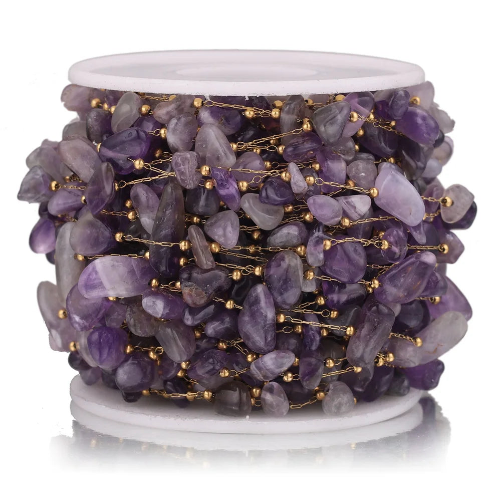 Stainless Steel Natural Stone Handmade Irregular Quartz Chains for Permanent Jewelry Accessories