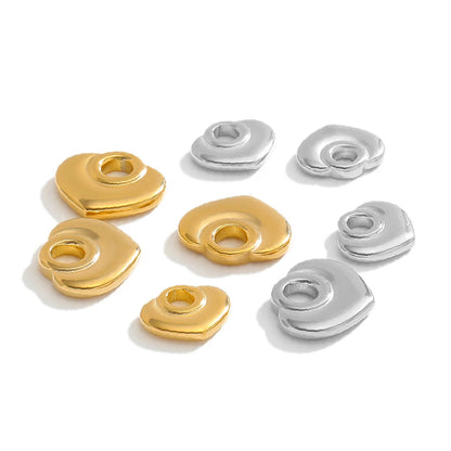 New Product 304 Stainless Steel 18k Gold Plated Heart Charm Pendants for Jewelry Necklace Making Accessories