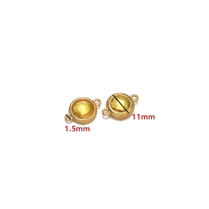 18K Gold Plated Stainless Steel Enamel Round Pendant Findings for Necklace Earrings Garment Making