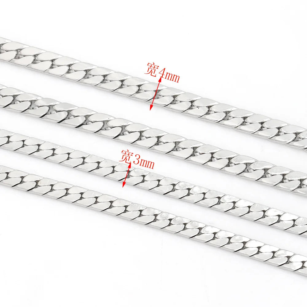 D949 Manufacturer's Jewelry NK Chains Fashion Stainless Steel Men Keel Chain Franco Cuban Chains 3mm 4mm