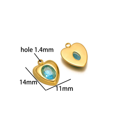 Wholesale 18k Gold Plated Stainless Steel Drip-oil Heart Coconut Tree Square Conch Charm Pendant for Women Jewelry Making