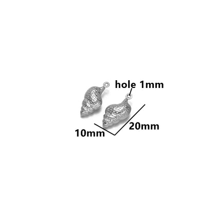 High Quality 18k Gold Plated Stainless Steel Hollow Conch Shell butterfly Starfish Charm Pendant for DIY Necklace Jewelry Making