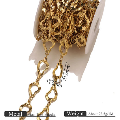 B419 New Irregular Stainless Steel Gold Chain Disc Butterfly Star Hollow Roller Chains Jewelry for Necklace Bracelet