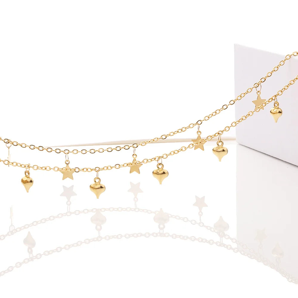 E224 Fashion Gold Plated Chain Waterproof Stainless Steel Star Charm Chains for Jewelry Custom Diy