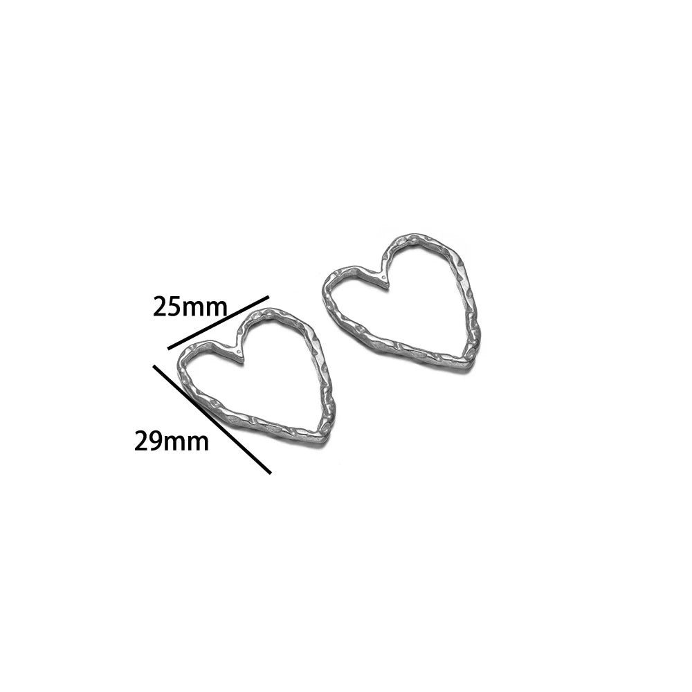 Trendy Jewelry Accessories Stainless Steel18k Gold Plated Heart Circle Charms Pendant for DIY Jewelry Necklace Earring Making