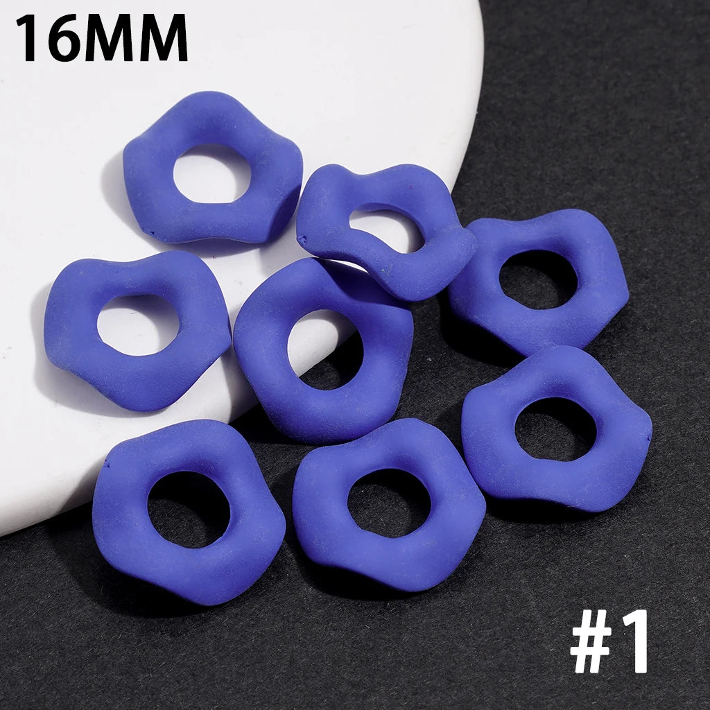 16mm  Wave Edge Stacked Ring Beads Stringing Jewelry Accessory for DIY Making Stringing Pen