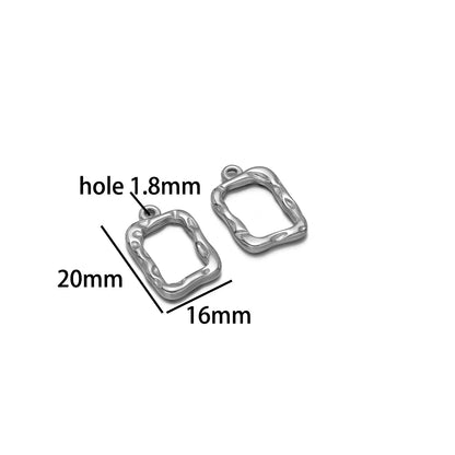Hot Sale Fashion 18k Gold Plated Stainless Steel Creative Spiral Vortex Heart Square Handbag Charm Pendant for Jewelry Making