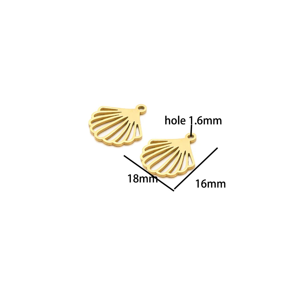 Ocean Series Stainless Steel 18k Gold Plated Starfish Sea Turtle Sea Horse Coconut Tree Charm Pendant for Jewelry Making