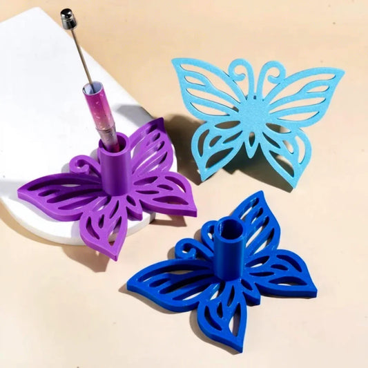 3D Printed PLA Hollowed Butterfly Pen Holder Single Hole Desktop Organizer for Pens Tweezers Embroidery Needles Bulk Supplies