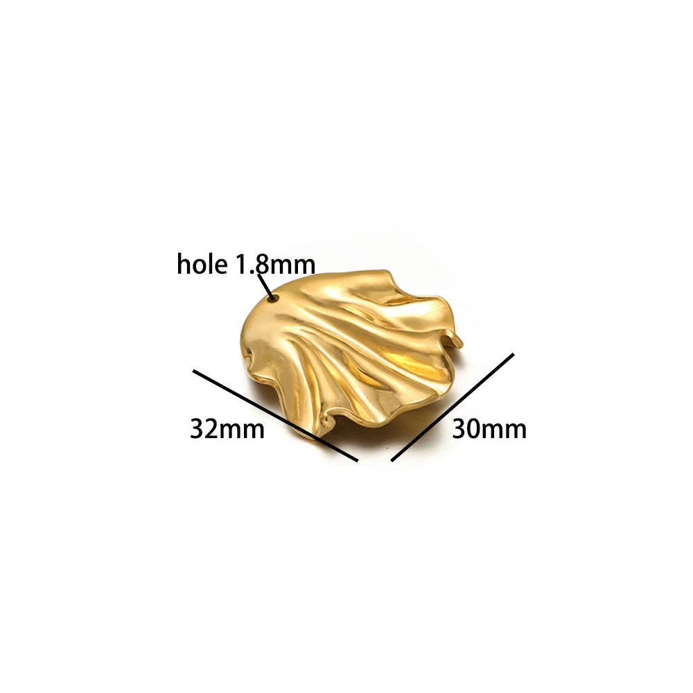 Vintage Stainless Steel18k Gold Plated Heart Flower Leaves Charms Pendant for DIY Jewelry Necklace Earring Making