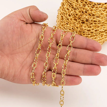 B3817 18k Gold Chain Stainless Steel Waterproof Chain Necklace Accessory Bulk Chain for Diy
