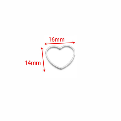 Best Selling Stainless Steel Gold  Plated Charm Heart-Shape Charm Pendant for DIY Jewelry Necklace Making