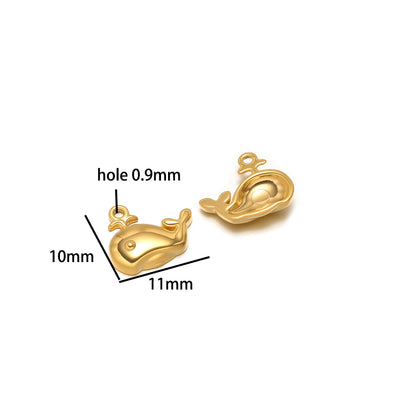 Hot Sale 18k Gold Plated Stainless Steel Enamel Crab Starfish Turtle Octopus Shell Charm Pendant for DIY Necklace Jewelry Making