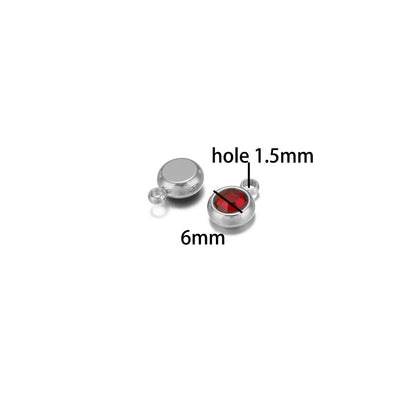 Hot Sale Colorful Pendant 304 Stainless Steel 18k Gold Plated 6mm Crystal Bead Charm Pendants for DIY Necklace Bracelet Making
