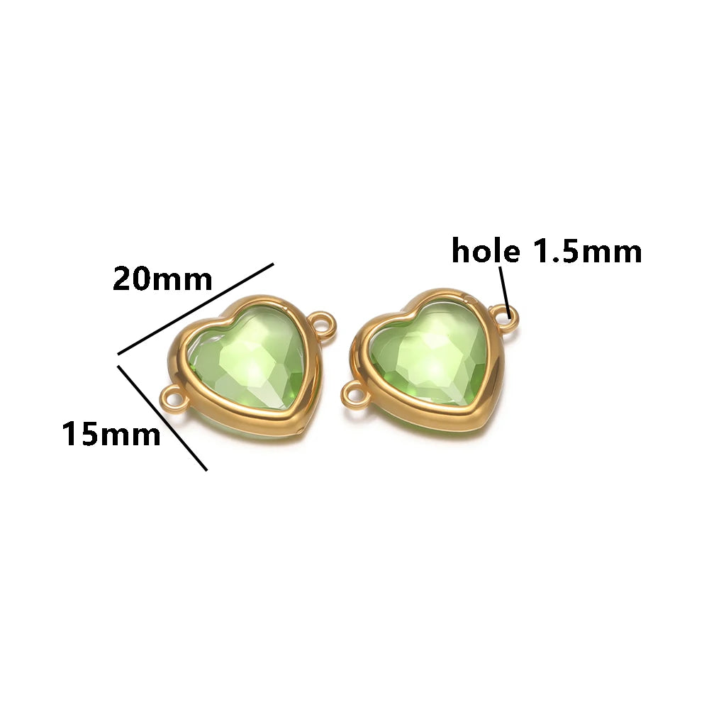 Fashion Stainless Steel 18k Pvd Gold Plated Heart Shaped Charms Pendant for DIY Jewelry Necklace Making