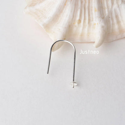ear hook, solid 925 sterling silver earring wire hooks with Bead Caps, Jewelry DIY sterling silver earring findings components