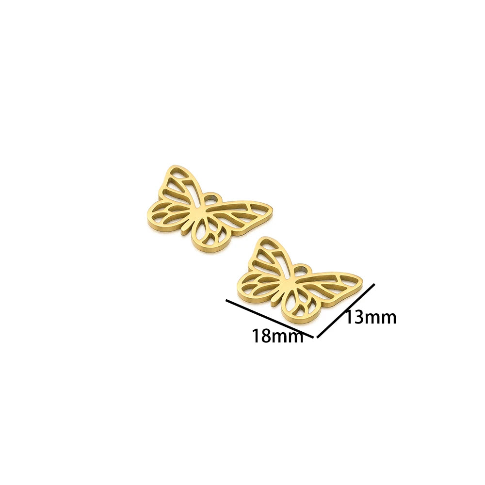 Ocean Series Stainless Steel 18k Gold Plated Starfish Sea Turtle Sea Horse Coconut Tree Charm Pendant for Jewelry Making