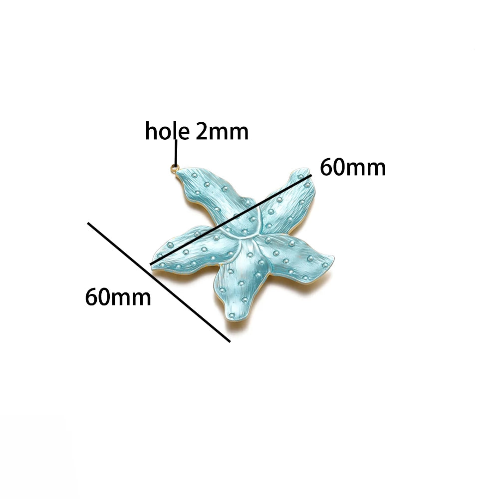 New Vintage 18k Gold Plated Stainless Steel Enamel Big Flower Charms Pendant for Women Jewelry Necklace Earrings Making