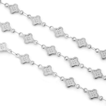 A2843 Fashion Gold Stainless Steel Chain Clover Lucky Silver Necklace Bracelet Bulk Jewelry Making Chain Wholesale
