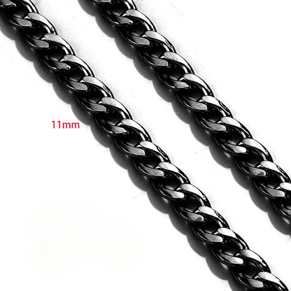 D378 Chunky Twisted Cuban Chain Chocker Gold Silver Black Gun Plated Stainless Steel Snake Rope Chain Jewelry for Men