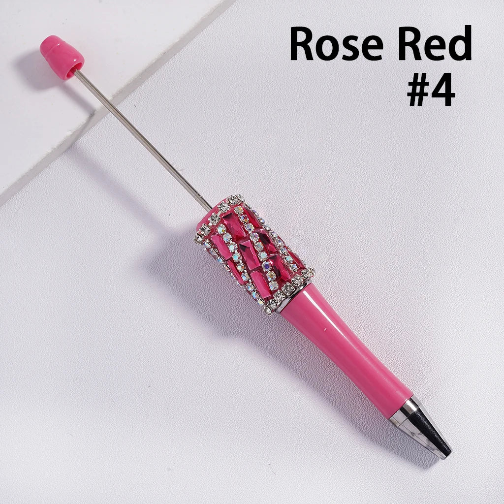 Ballpoint Pens with Oblique-Stripe and Rectangular Rhinestone Chains Plastic Material Multi-Color for Welcome Gifts