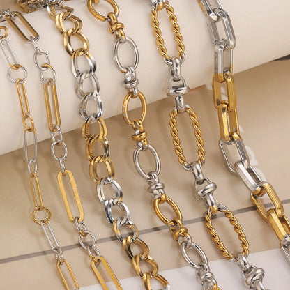 D245 High Quality Unique Two Colors Chain Silver Gold Plated Bulk Necklace Bracelet Making Link Chain Wholesale