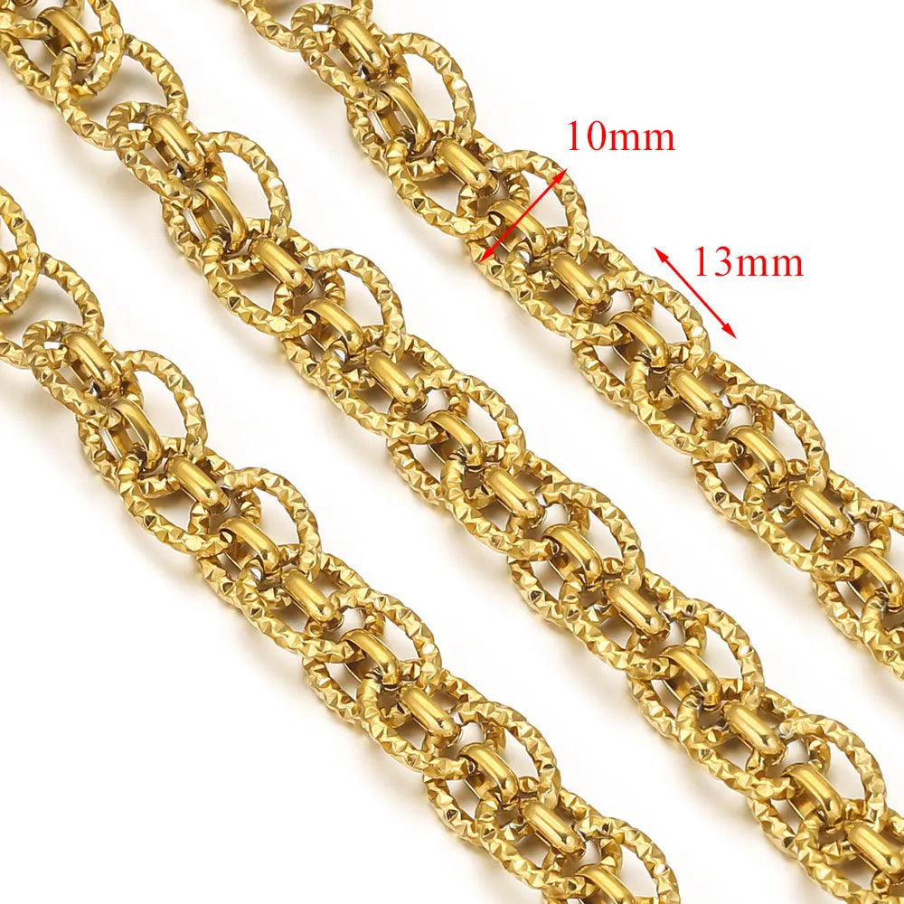 D378 Chunky Twisted Cuban Chain Chocker Gold Silver Black Gun Plated Stainless Steel Snake Rope Chain Jewelry for Men