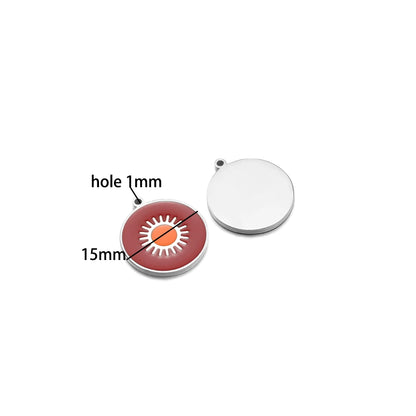 European American Style Stainless Steel Gold Plated Enamel Heart Eye Butterfly Charm Pendant for Jewelry Necklace Making