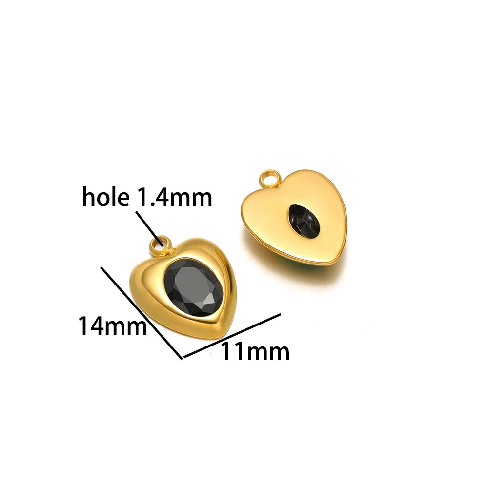 Wholesale 18k Gold Plated Stainless Steel Drip-oil Heart Coconut Tree Square Conch Charm Pendant for Women Jewelry Making