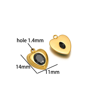 Wholesale 18k Gold Plated Stainless Steel Drip-oil Heart Coconut Tree Square Conch Charm Pendant for Women Jewelry Making