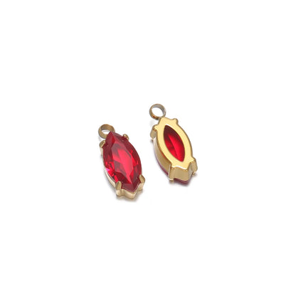 Handmade Stainless Steel 18k Gold Plated Zircon Charm Pendant for Diy Bracelet Necklace Jewelry Making Wholesale