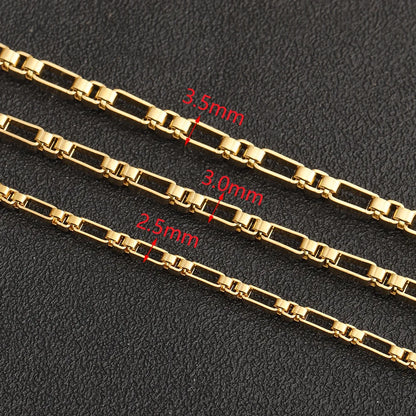 D404 High Quality 18k Gold Plated Figaro 3+1 Necklace Bracelet Chain Bulk Roll Stainless Steel Jewelry Chain Wholesale