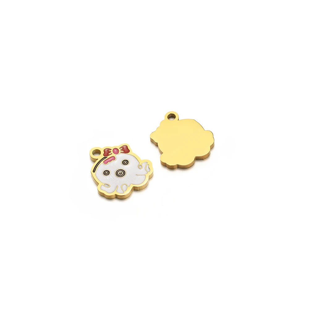 Stainless Steel Gold Plated butterfly Fan Gourd Octopus Tortoise Charm Pendant for Jewelry Necklace Making Accessories