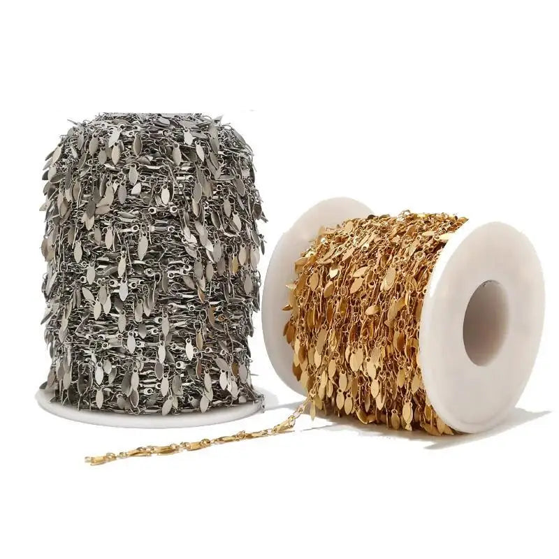 B4775 Hip Hop Thick Vacuum Chain 18k Gold Plated Stainless Steel Chain Roller Chain for Jewelry Diy
