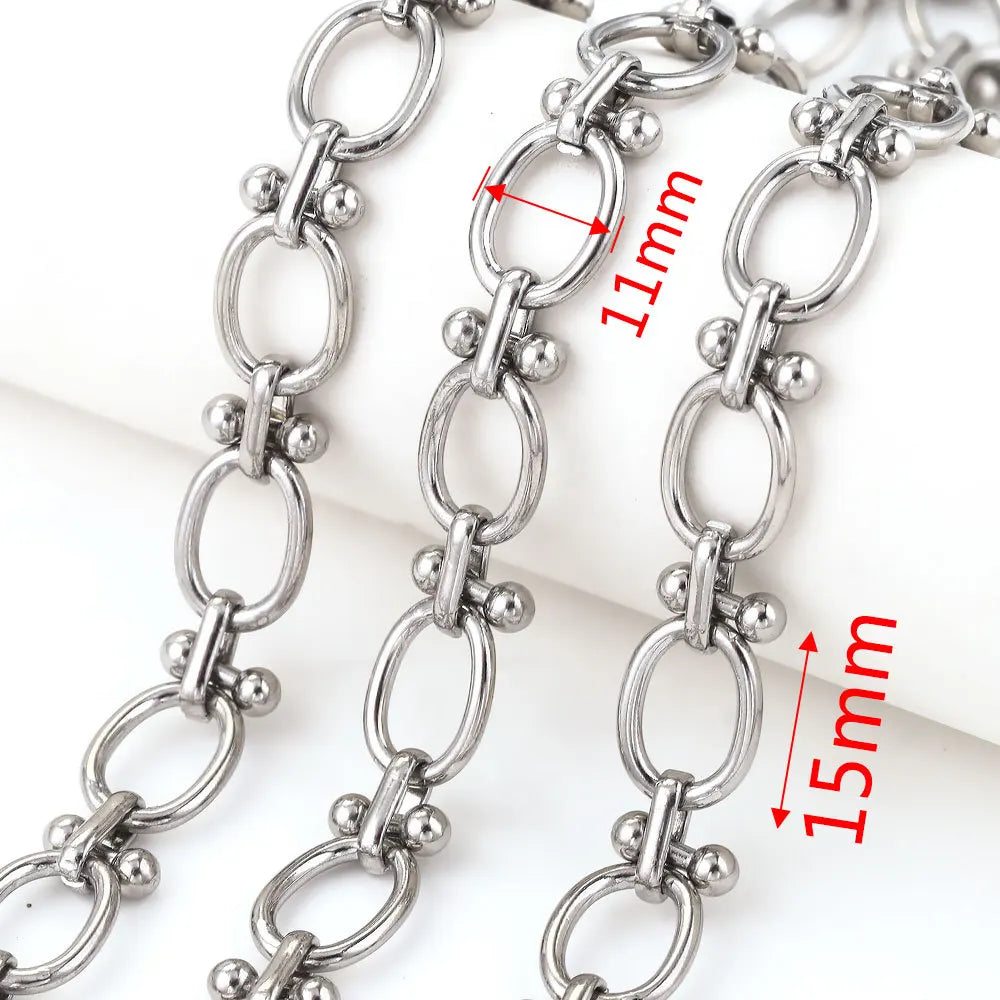 A1517 High Quality Multi Stainless Steel Chain Oval Necklace Bracelet Bulk Chain for Jewelry Making Diy