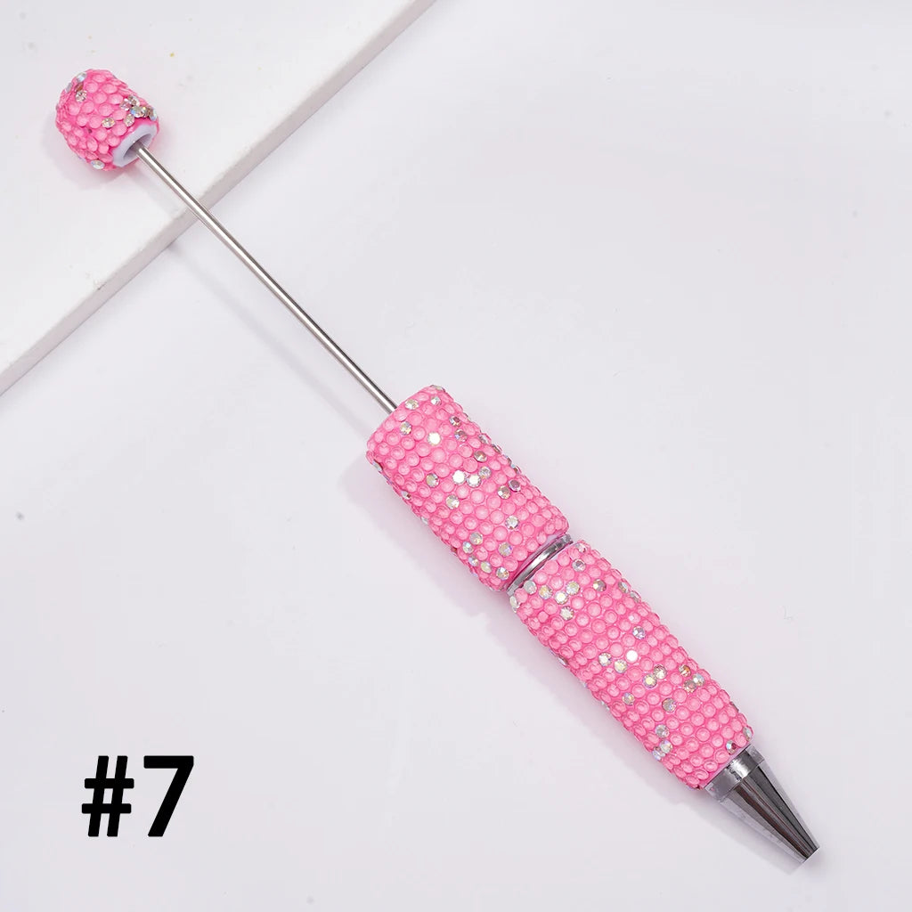 Neon Beadable Pens Multi Color With Full AB Rhinestones Cover Bulk for DIY Handmade Crafts Student Gift Wholesale