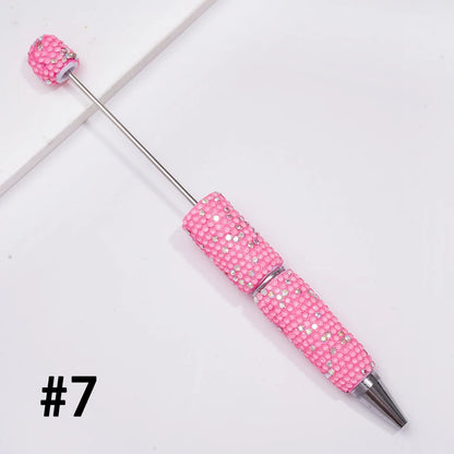 Neon Beadable Pens Multi Color With Full AB Rhinestones Cover Bulk for DIY Handmade Crafts Student Gift Wholesale