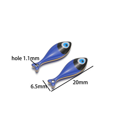 Fashion Jewelry 18k Gold Plated Stainless Steel enamel fish Charm Pendant for Jewelry Necklace Making Accessories