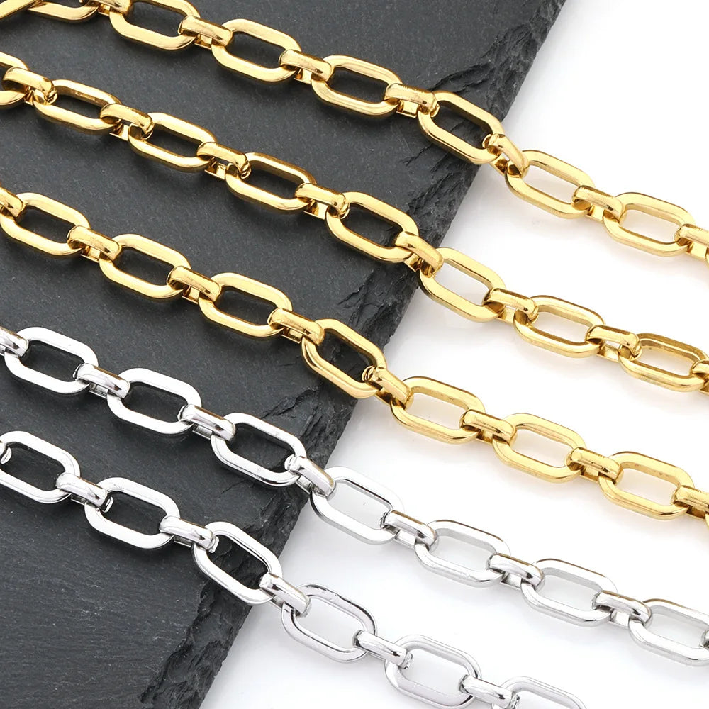 D054 Non Tarnish Top 18k Gold Plated Stainless Steel Chain Bulk Link Necklace Bracelet Making Diy Chain Findings