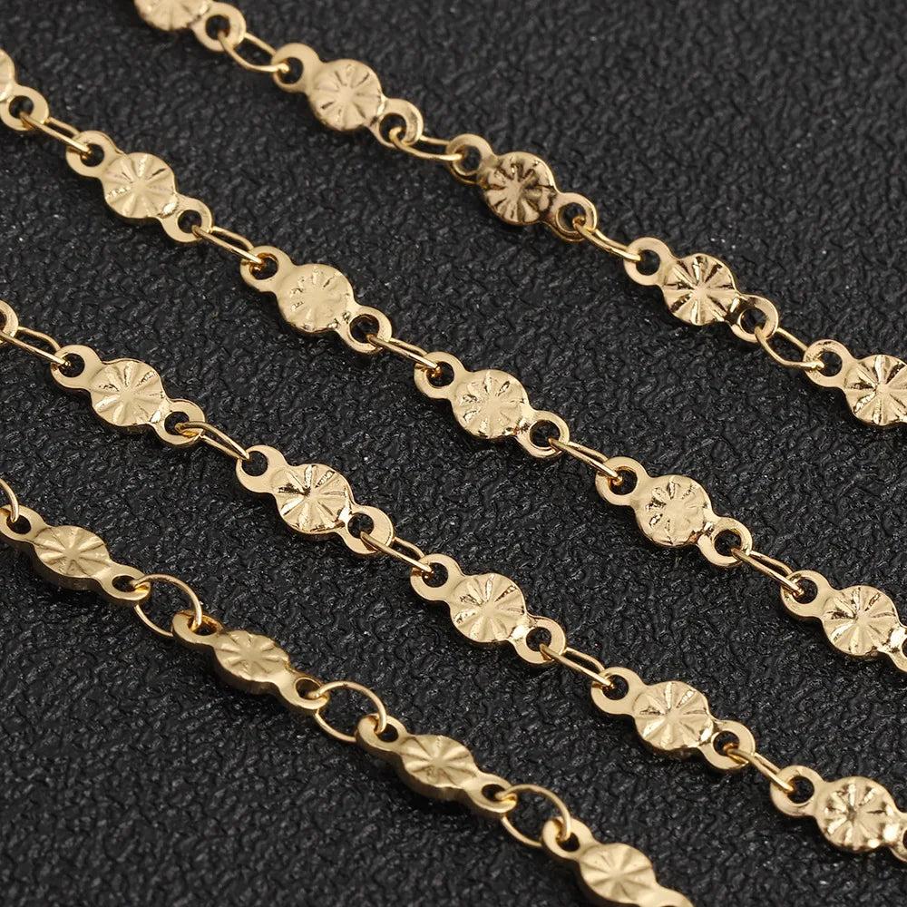 D514 Amazing Hot Stainless Steel Chain Necklace Bracelet Making Clover Flower Cross Block Chain for Diy Jewelry