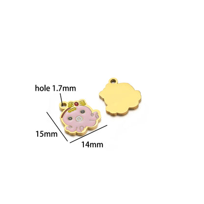 Stainless Steel Gold Plated butterfly Fan Gourd Octopus Tortoise Charm Pendant for Jewelry Necklace Making Accessories