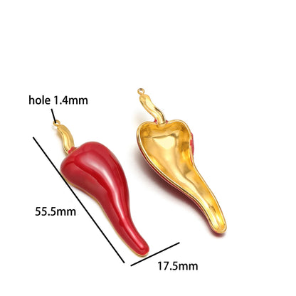 Fashion 18k Gold Plated Stainless Steel Enamel Spider Shell Pearl Pepper Charm Pendant for DIY Handmade Necklace Jewelry Making