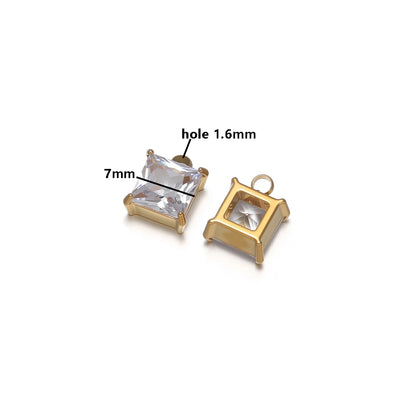 Minimalist Fashion Stainless Steel 18k Gold Plated Star Oval Rectangle Charms Pendant for DIY Jewelry Necklace Making