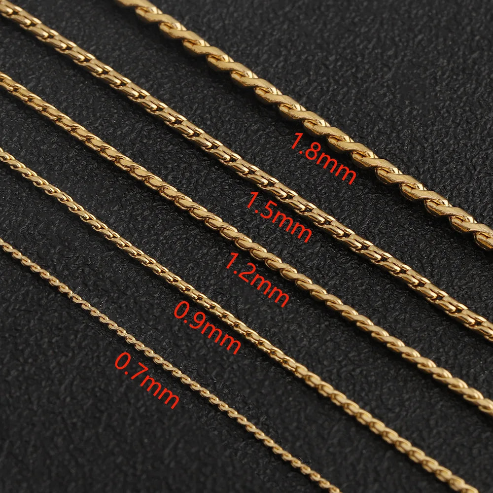 D632 Waterproof Stainless Steel Chain Bulk Link Roll Chain Dainty Small Size Necklace Bracelet Making Findings