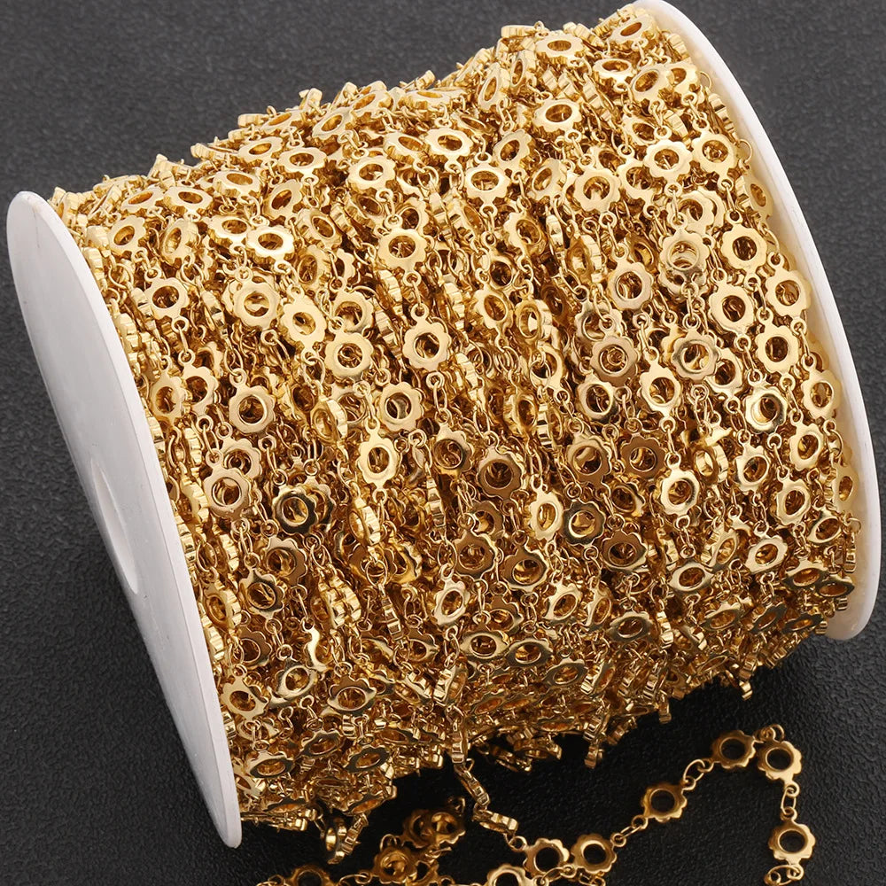 D145 Hot Non Tarnish 18k Gold Plated Stainless Steel Necklace Bracelet Chain Jewelry Making Findings Wholesale