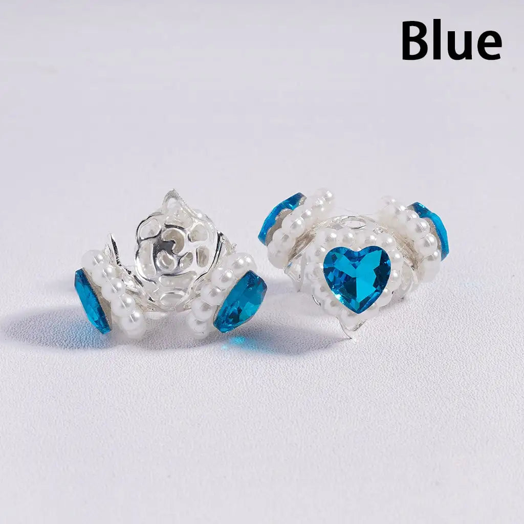 Handcrafted Silver Bead Caps Metal Bead Cages with Heart Pearl Chains for DIY Bracelet Charm Projects