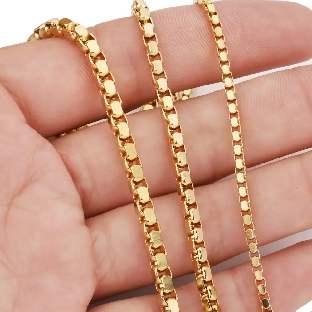 B4791 Waterproof Stainless Steel Chain 18k Gold square Chain Bulk Chain for Jewelry